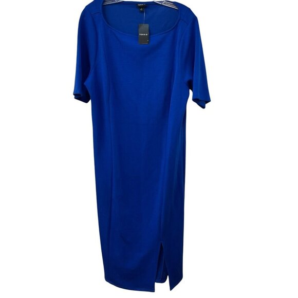 Torrid Midi Studio Cupro Bodycon Dress Blue Women’s Size 1X 14/16 NWT NEW - Picture 2 of 9